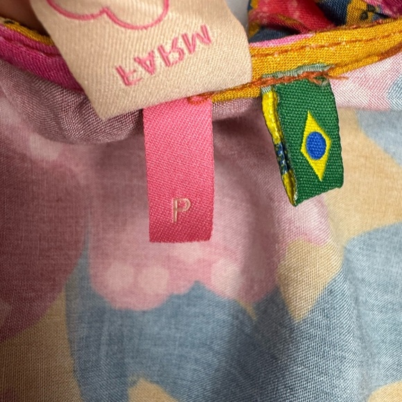 FARM Rio Floral Yellow and Pink Puff Sleeve Crop Blouse - Picture 9 of 11